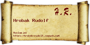 Hrobak Rudolf névjegykártya